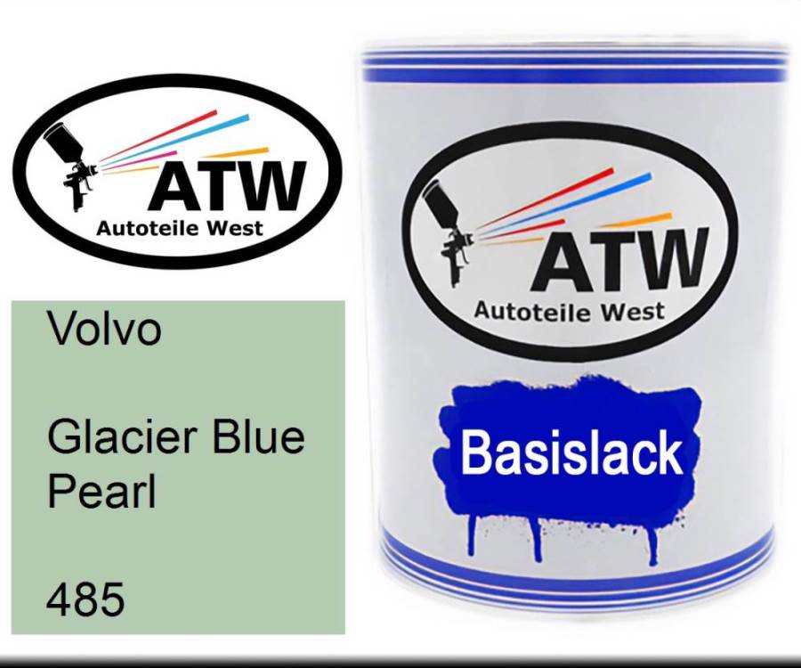 Volvo, Glacier Blue Pearl, 485: 1L Lackdose, von ATW Autoteile West.